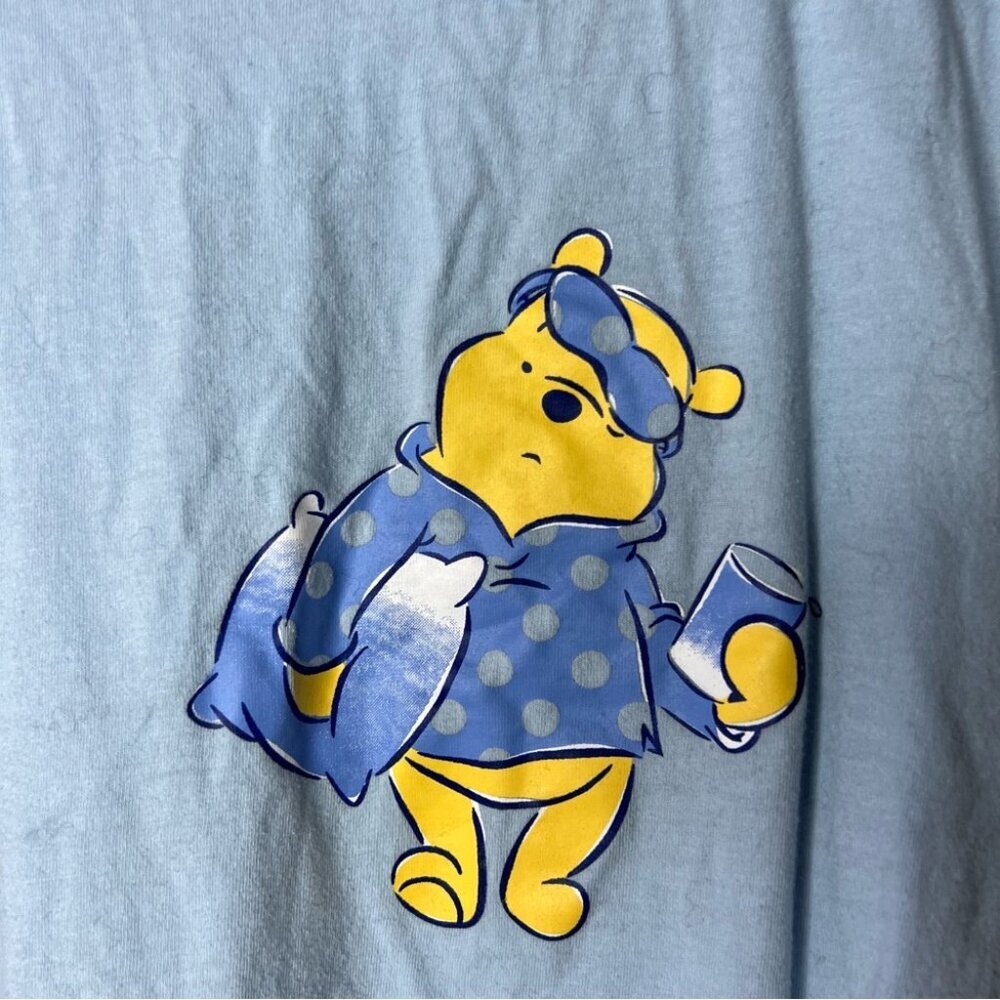 Disney shirt Pooh bear sleep Light Blue Long Sleeve Tee with Character Design - Picture 2 of 5